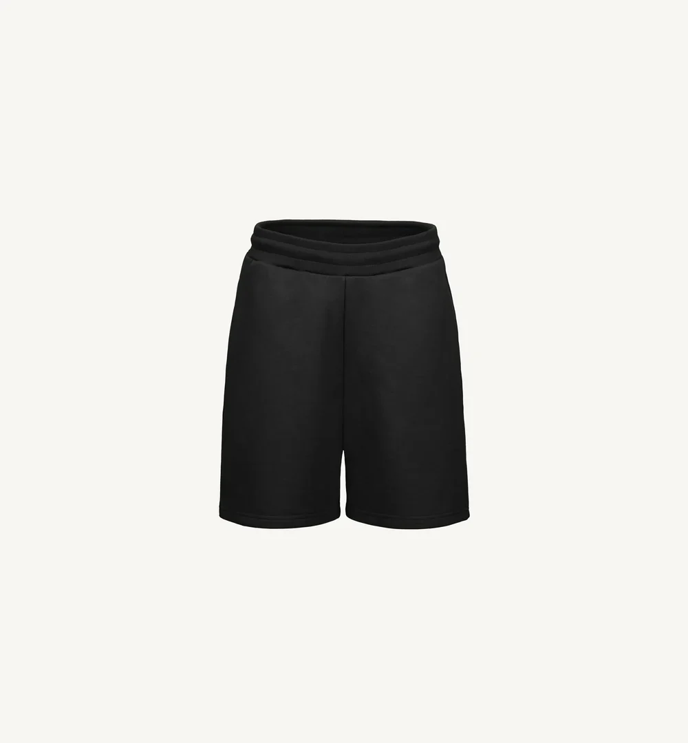 pantaloni scurti bumbac organic barbati negru fata