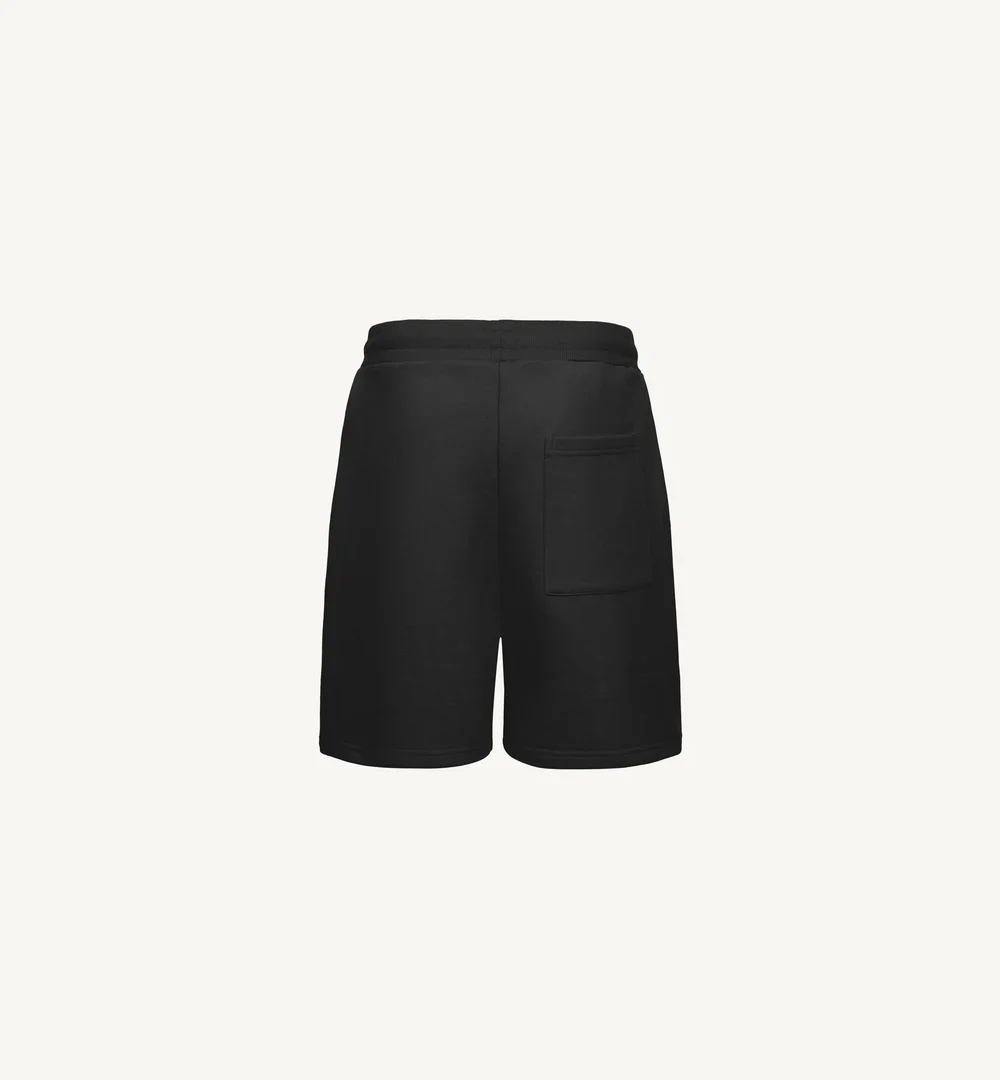 pantaloni scurti bumbac organic barbati negru spate