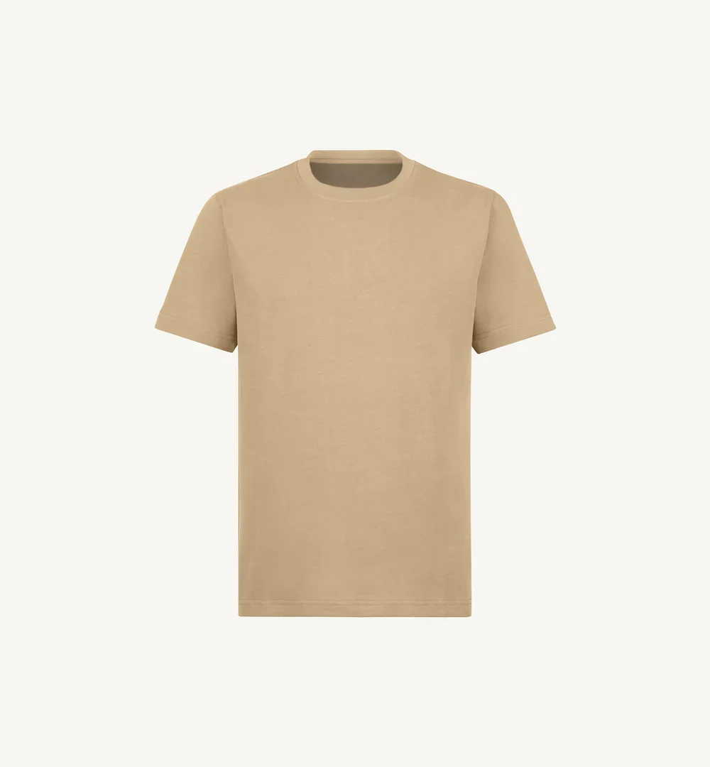 tricou bumbac organic regular barbati bej