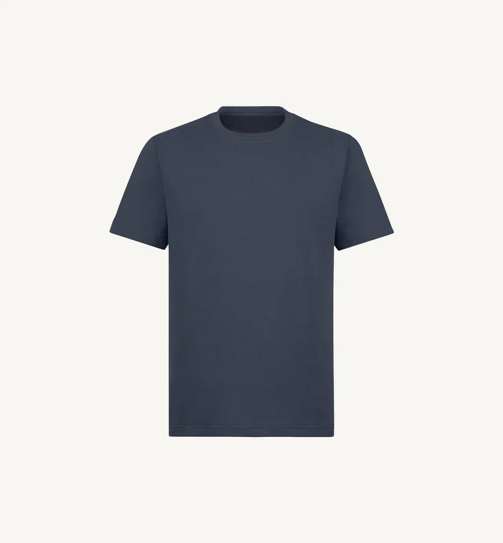 tricou bumbac organic regular barbati albastru navy