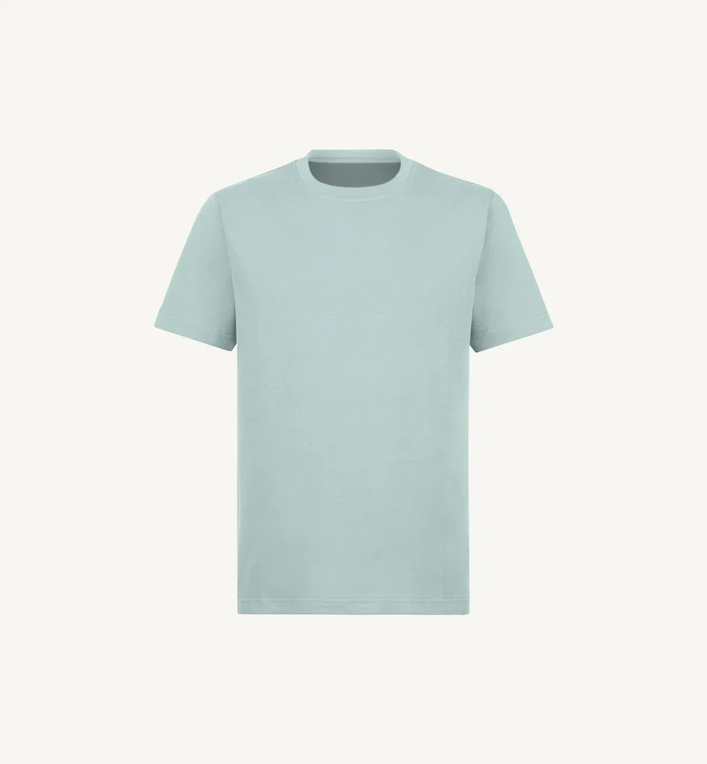 tricou bumbac organic regular barbati bleu fata