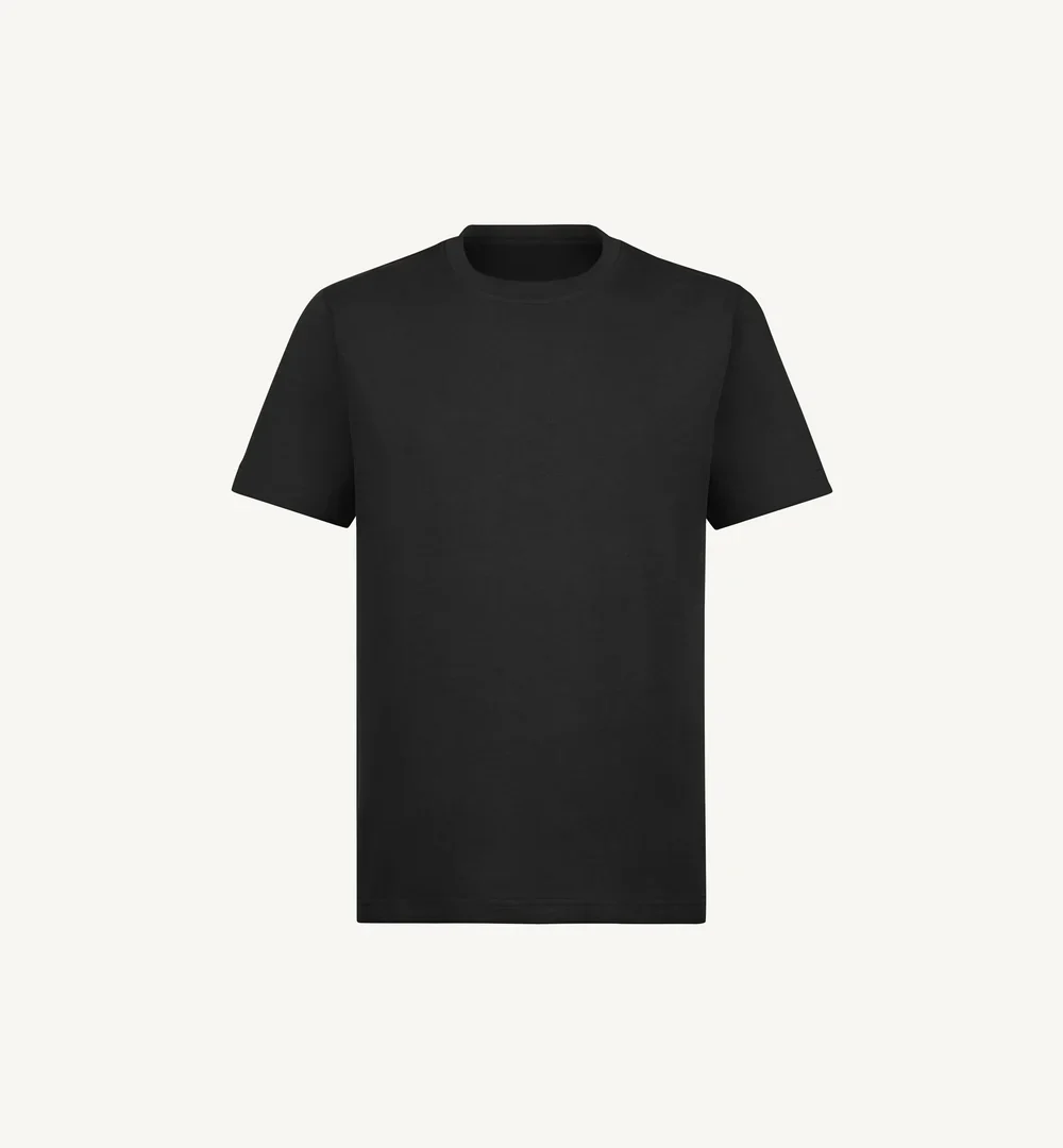 tricou bumbac organic regular barbati negru fata