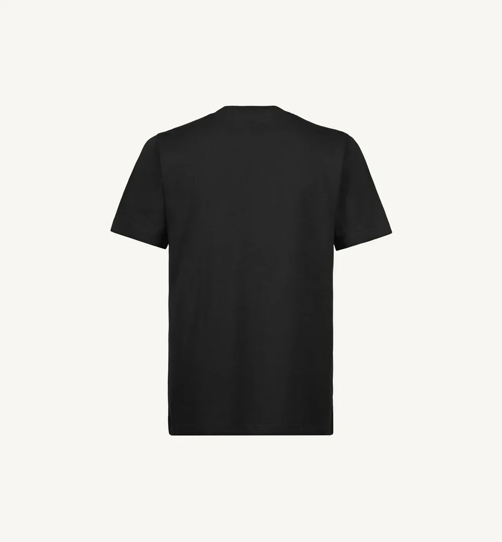 tricou bumbac organic regular barbati negru spate